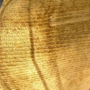 Quality faux-fur throw - camel brown color, 50”x60” - dry-cleaned.